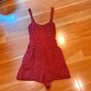 Red Floral Hollister Romper
